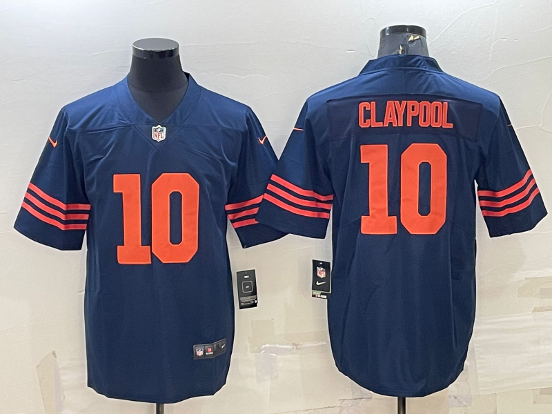 Men's Navy Chicago Bears #10 Chase Claypool Color Rush Limited Stitched Football Jersey
